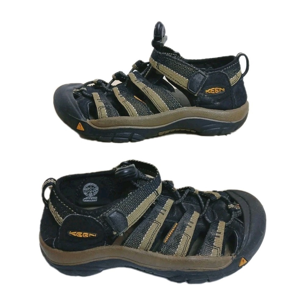 KEEN Newport H2 Kids Size 1 Black Tan Water Sport‎ Sandals Outdoor Hiking #1550